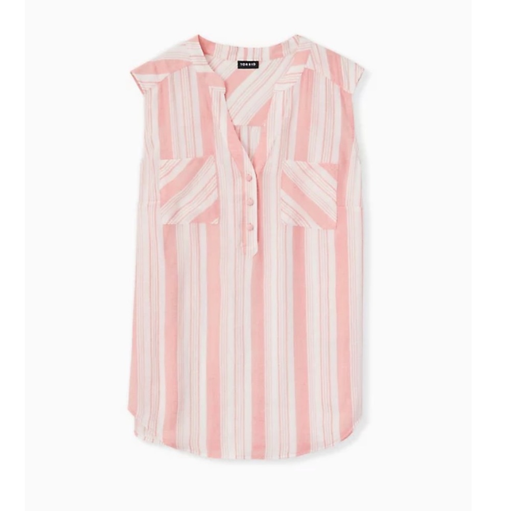 Torrid 3x Harper coral stripe gauze pullover tank